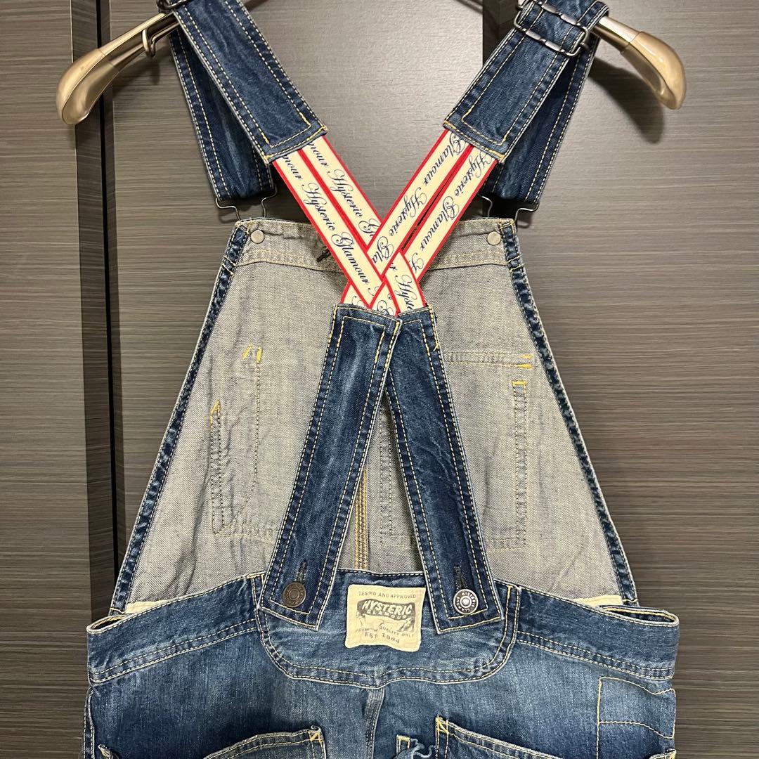 ヒステリックグラマー デニムオーバーオール インディゴ Sサイズ 中古