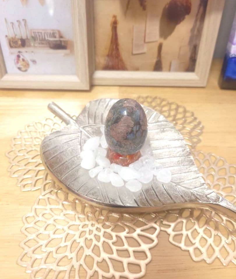 【№11】天然石 ケセラストーン たまご型 原石 浄化 ミロナイト ケセラセラ