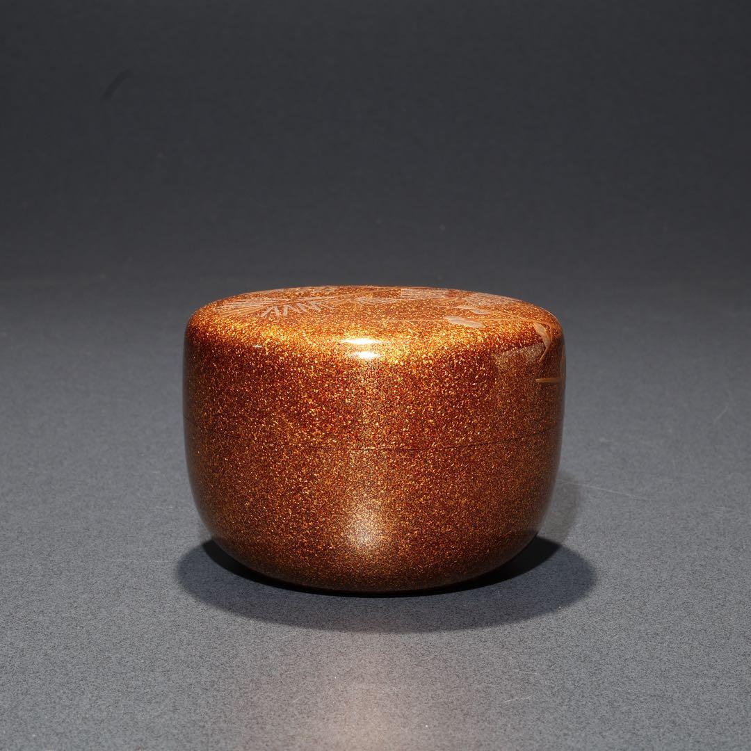 平棗　金蒔絵松梅　裏千家 鵬雲斎花押　桐箱入り　R1689