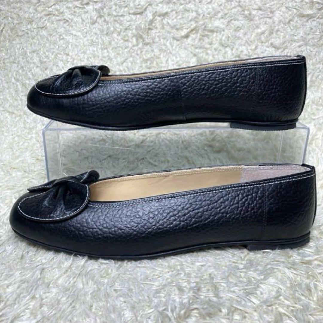 『未使用』MIHAMA ミハマ カッターシューズ リボン フラット パンプス　黒