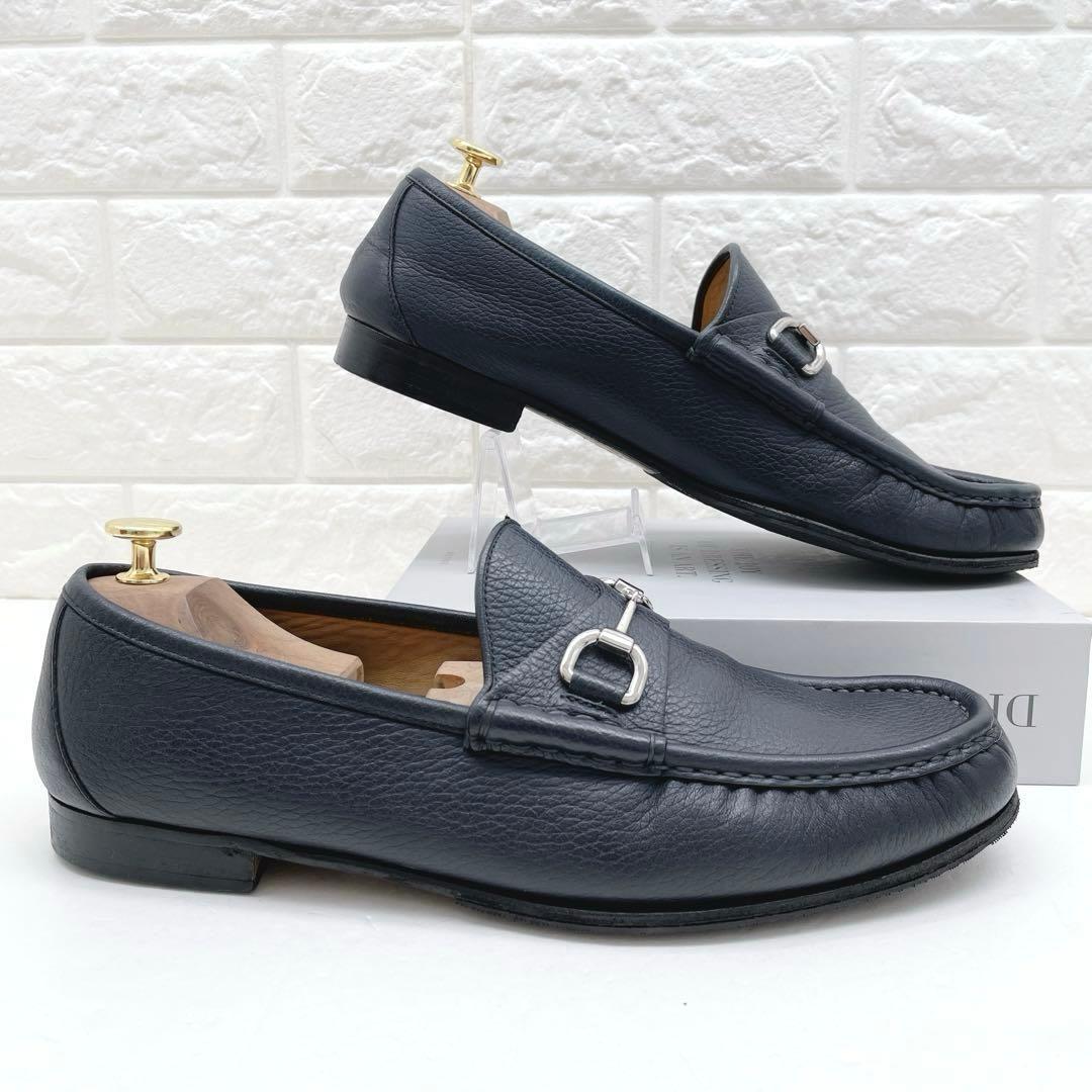 GUCCI グッチ ホースビット ローファー ネイビー レザー 28.5cm