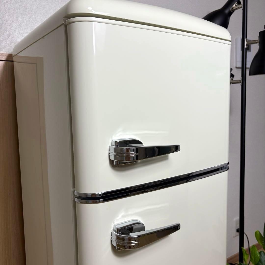 2021年製 冷蔵庫 一人暮らし 単身用 小型 3ヶ月保証 送料無料 レトロ家電