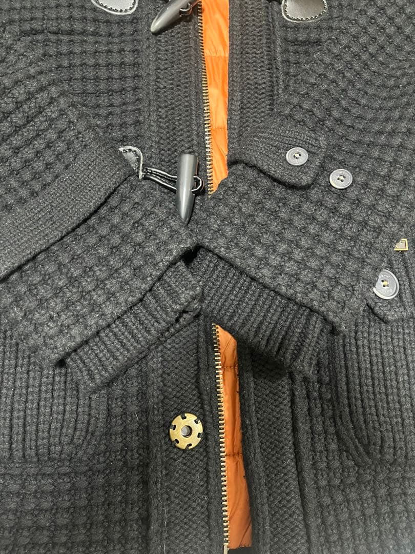 Bark ニットダッフルコート 黒