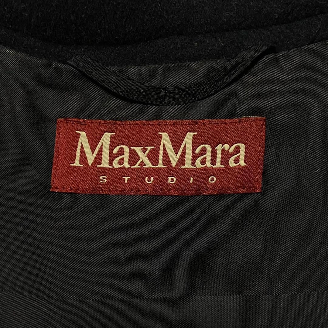 美品● MaxMara マックスマーラ ロングコート ウール ネイビー 40