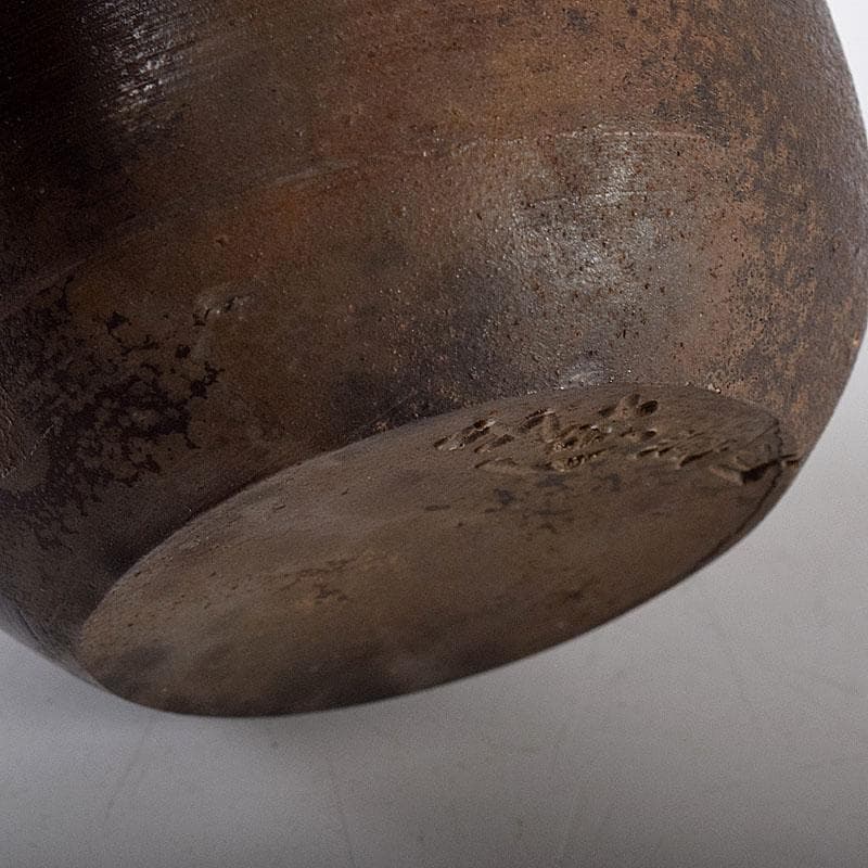 茶道具　備前焼　小西陶古作　茶入　正絹古代名物裂仕覆付　共箱　V　7637