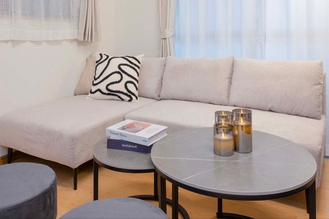 【最終値下げ】タンスのゲン グレージュ 3人掛け カウチソファ