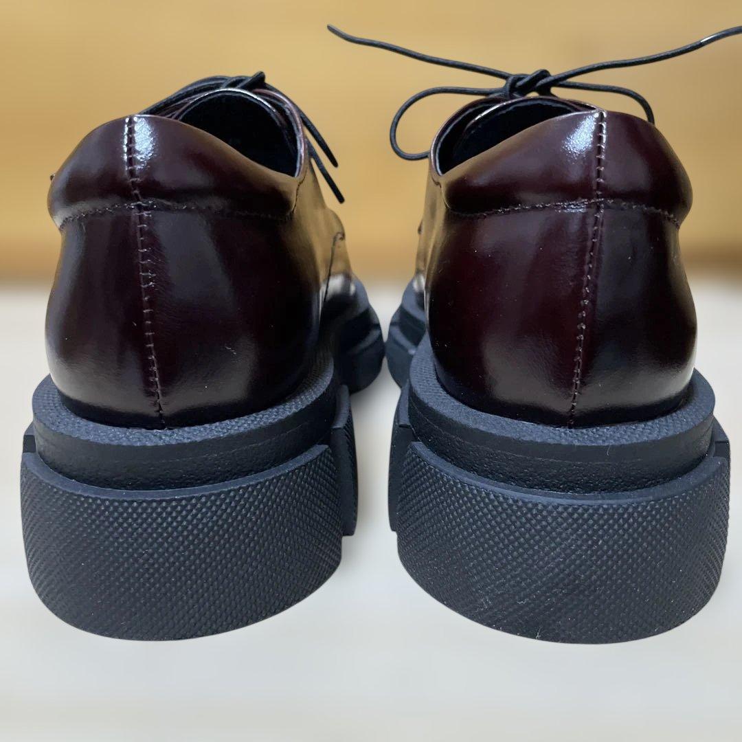 ニ*す様 MANA 厚底レースアップ・シューズ ダークブラウン 37size 新