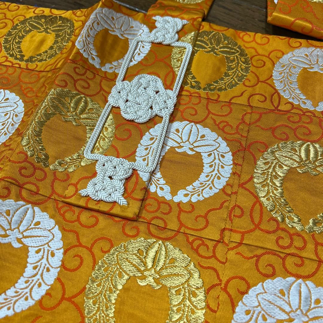 未使用品 浄土真宗 金襴大五条袈裟 法衣 袈裟