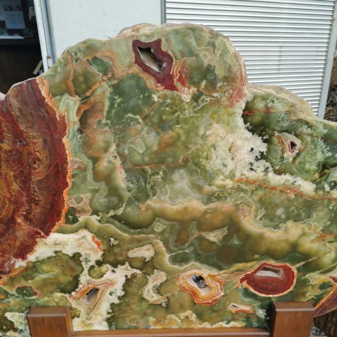 グリーンオニックス　142キロ　庭石　鑑賞石　石　置物　オブジェ　インテリア