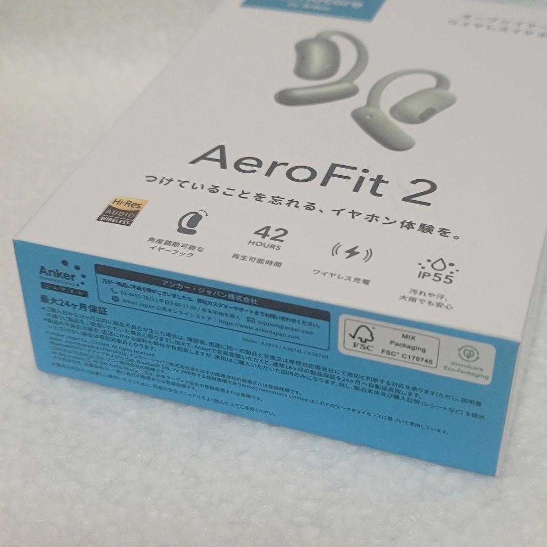 AeroFit 2 オープンイヤー型ワイヤレスイヤホン シルバーグリーン