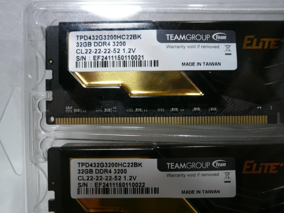 メモリー DDR4 64GB (2x32GB)3200M TEAMGROUP Elite