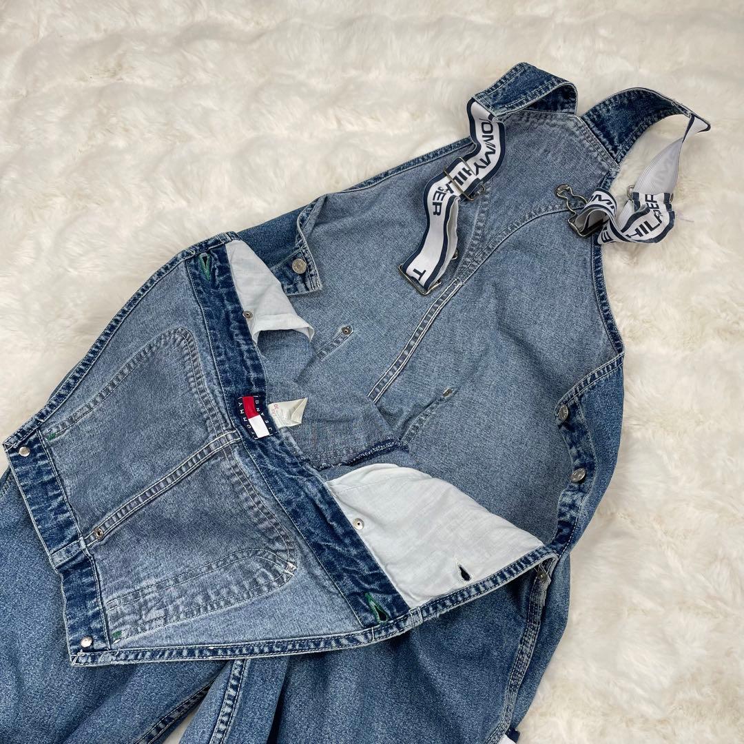 トミーヒルフィガー　オーバーオール　L 大きいサイズ　希少　90s ロゴ　デニム