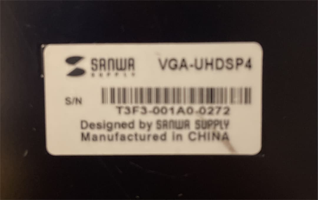 VGA-UHDSP4 サンワサプライ 4K2K対応HDMI分配器