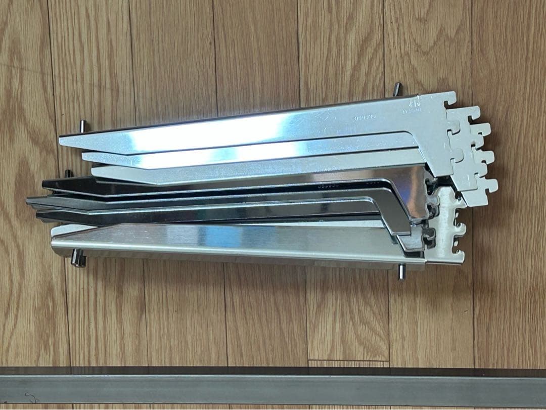 ６枚セット 木製 ウッド 棚板 & 棚受け ダボ 店舗什器 ディスプレイ