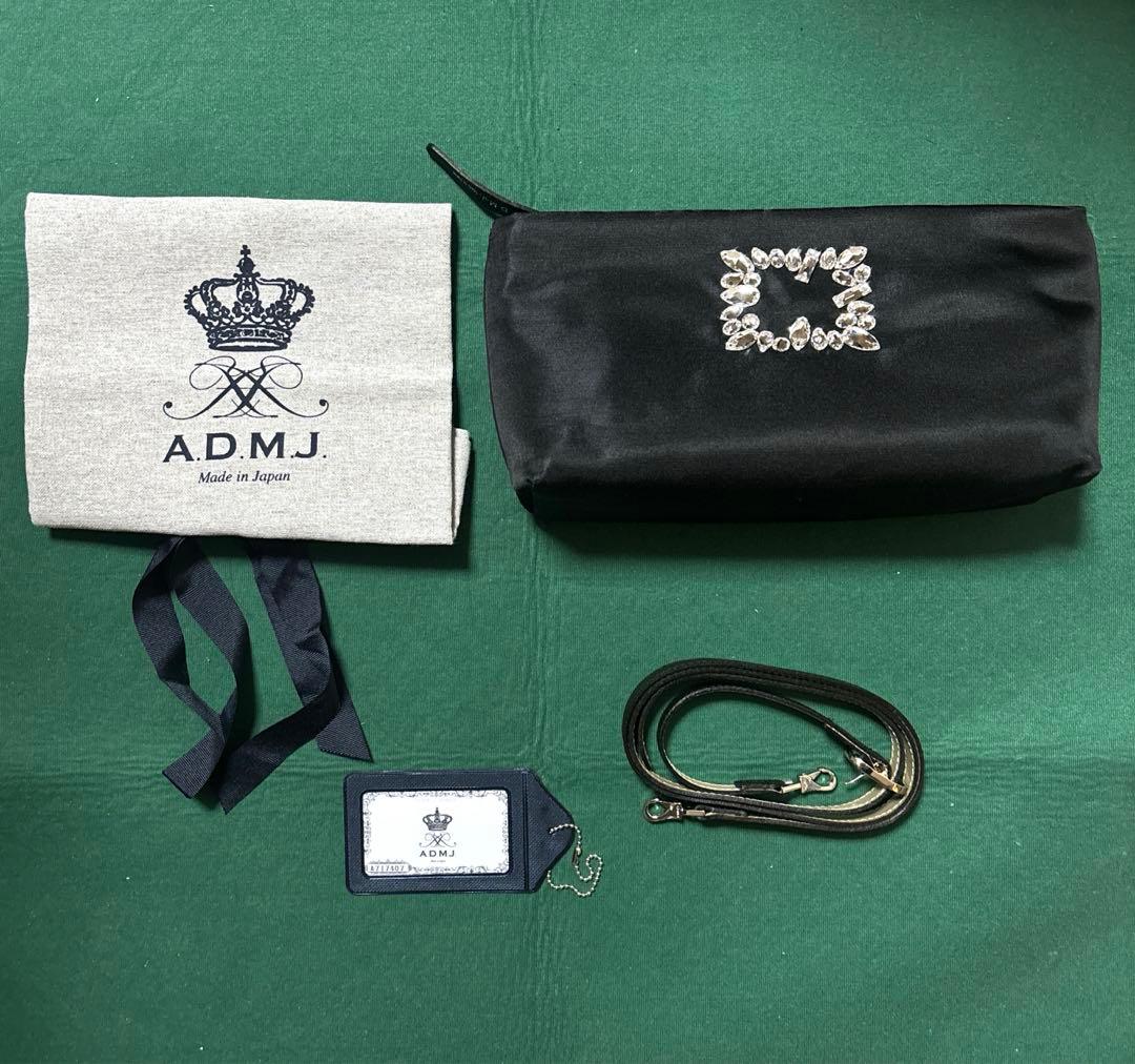 未使用タグ付き ADMJ ビジュー 2WAYクロスボディバッグ ブラック