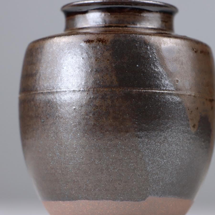 Y3338-1 茶道具 平安 笹田有祥造 模 初花肩衝茶入 共箱・仕覆　　よ