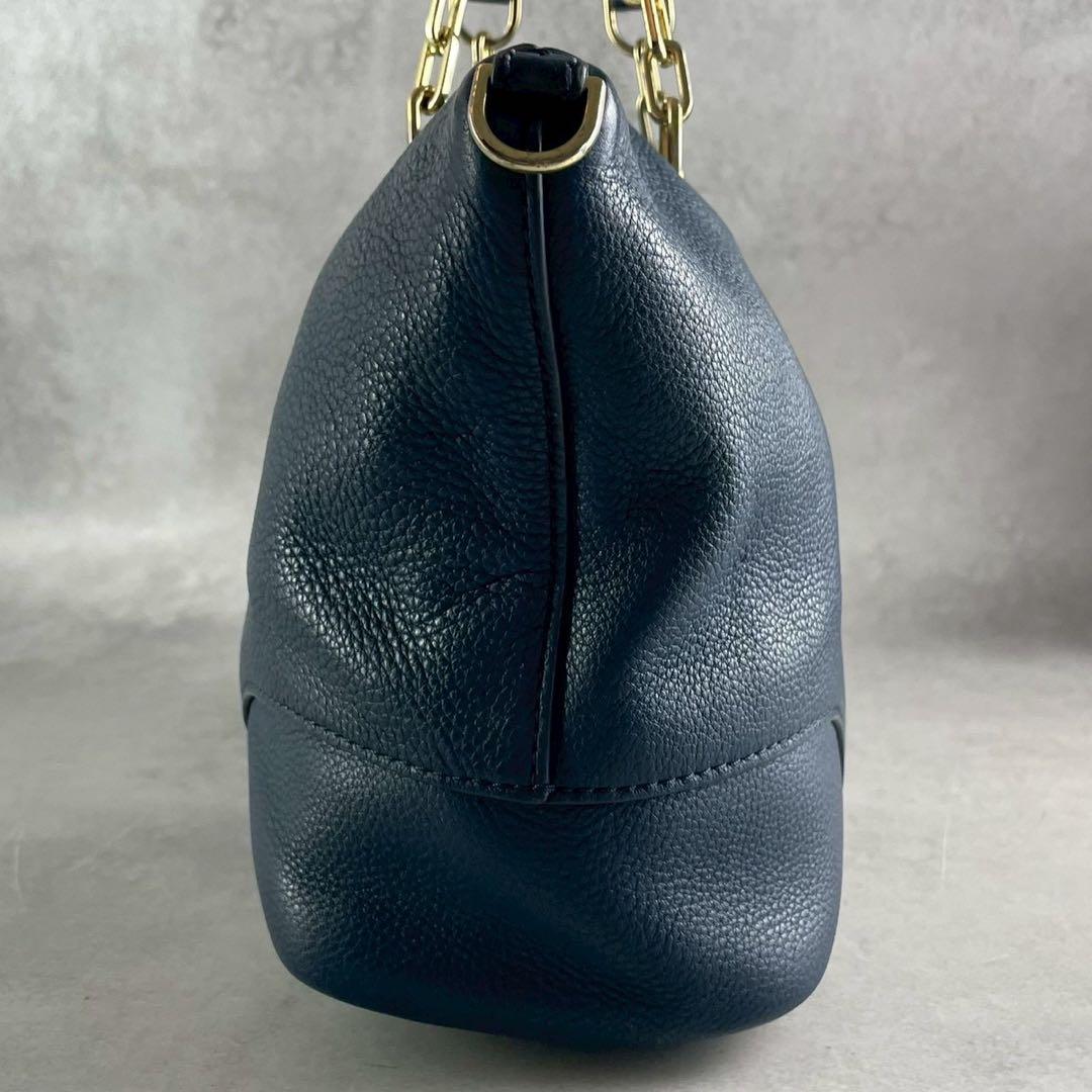 バッグ Tory Burch Amanda Navy Leather 2Way Bag