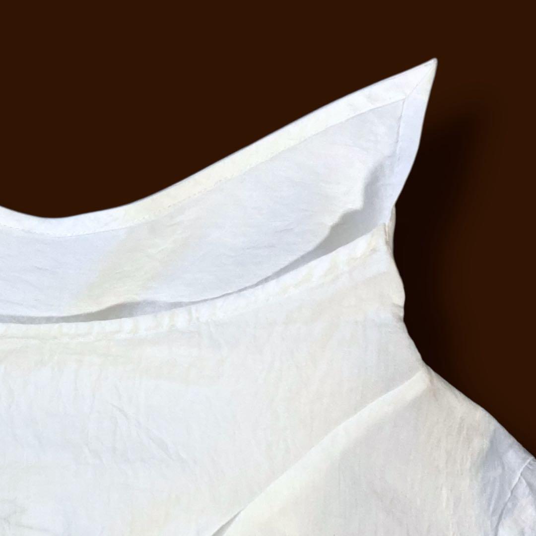 慈雨 センソユニコ アシンメトリーブラウス 変形 花柄 刺繍 ゆったり L 白