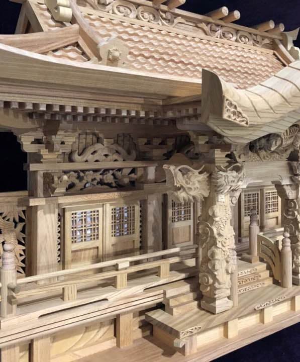 総ケヤキ材 最高級 入母屋屋根三社