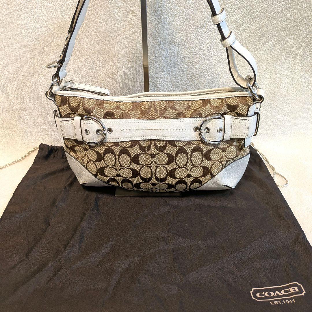 COACH Shoulder Bag Signature WHITE コーチ