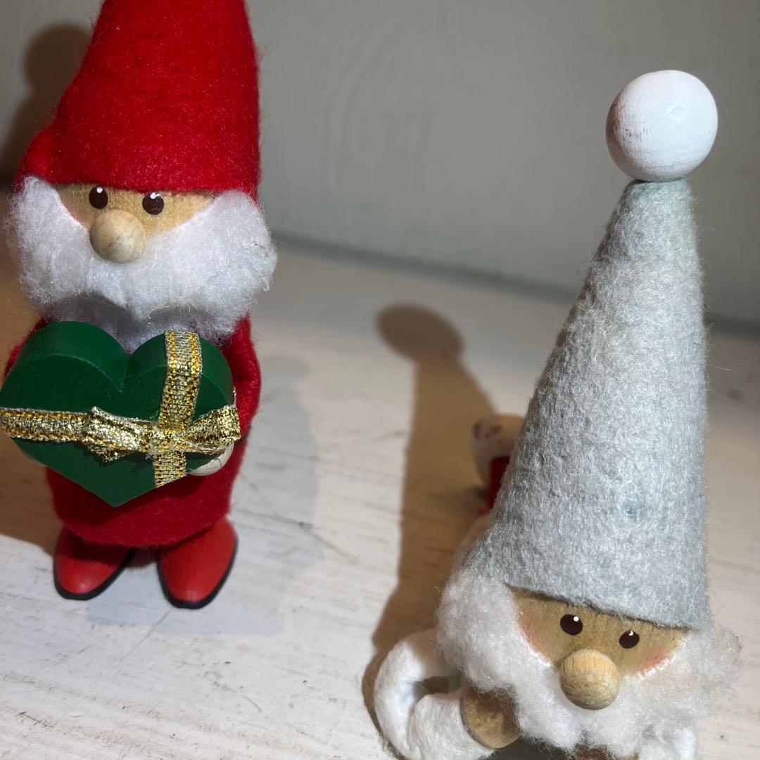 ノルディカニッセ 2体セット NORDIKA 赤 白 サンタクロース 置物
