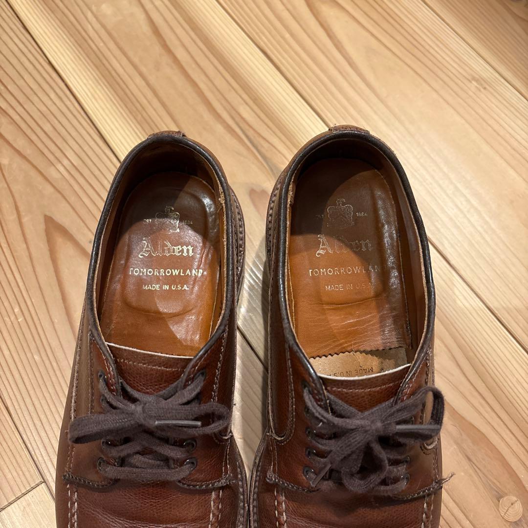 Alden × tomorrowland ブラウンレザー デッキシューズ