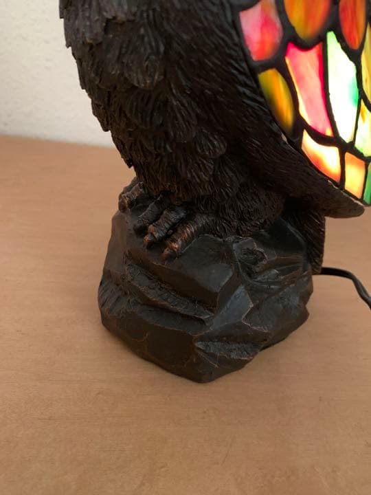ステンドグラスランプ　フクロウ