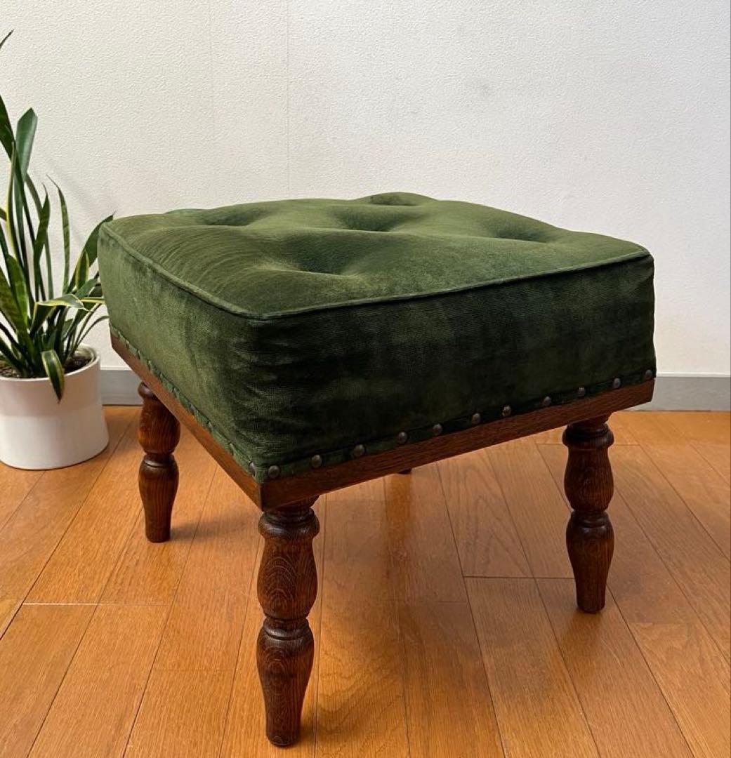 三越家具　ブルージュ　スツール　オーク材　アンティーク調　ヴィンテージ　モダン