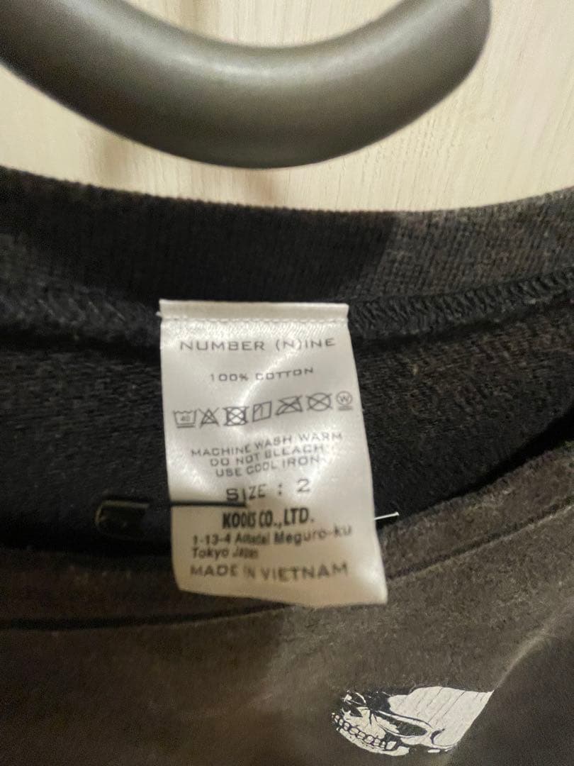 ナンバーナイン パウダーブリーチ クラシックロゴ スウェット　SIZE２