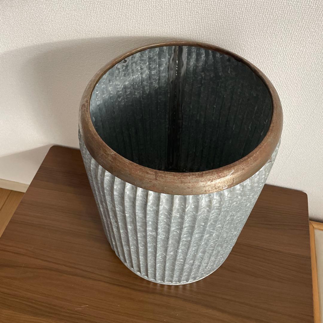 FARM ブリキ鉢カバー 大型　直径35cm×高さ45cm 底穴なし