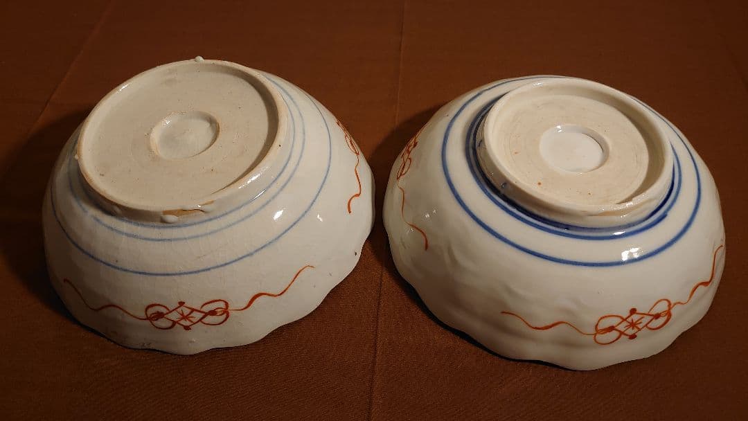 古伊万里　伊万里　色絵　金襴手　獅子の図　菓子鉢　大鉢　２客