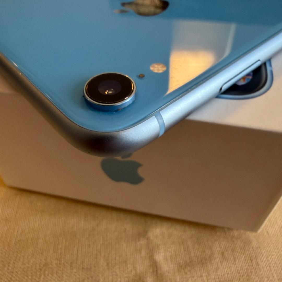 【美品】iPhone XR 128GBブルー SIMフリー 箱・保護ガラス付き