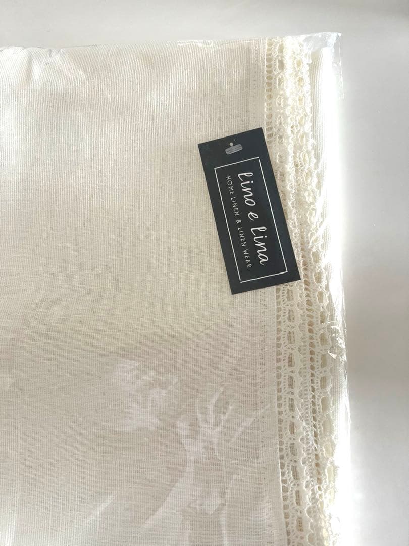 Lino e Lina リネン ホワイトテーブルクロス 150×150