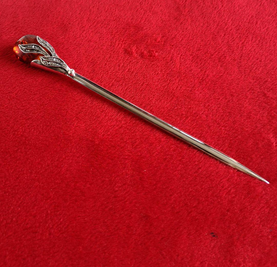 アンティーク銀ホールマーク刻印 1920s 希少 ペーパーナイフ 琥珀 775