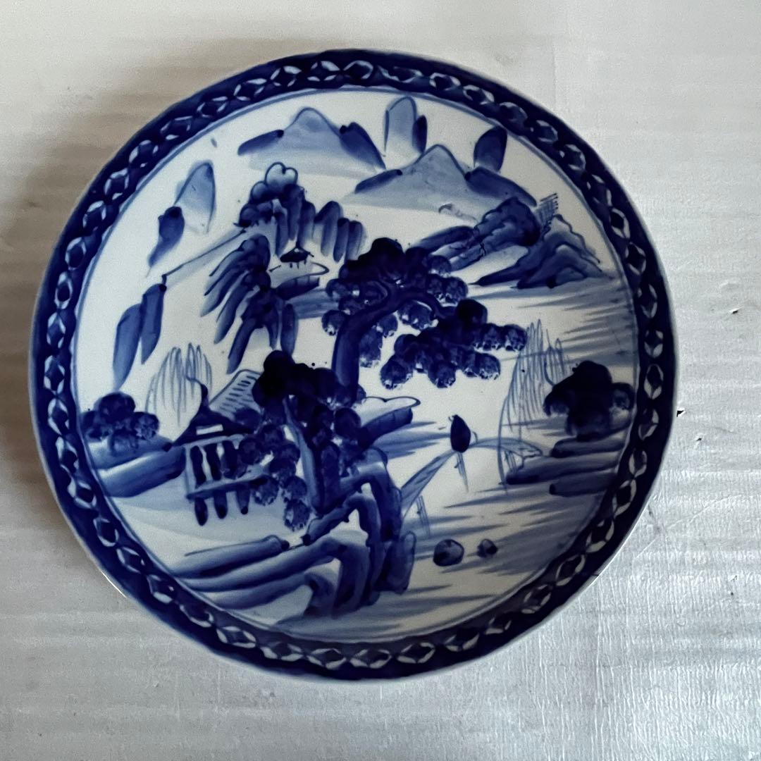 アンティーク　特大　大皿　古伊万里　染付　3枚セット　江戸時代　刻印　謙