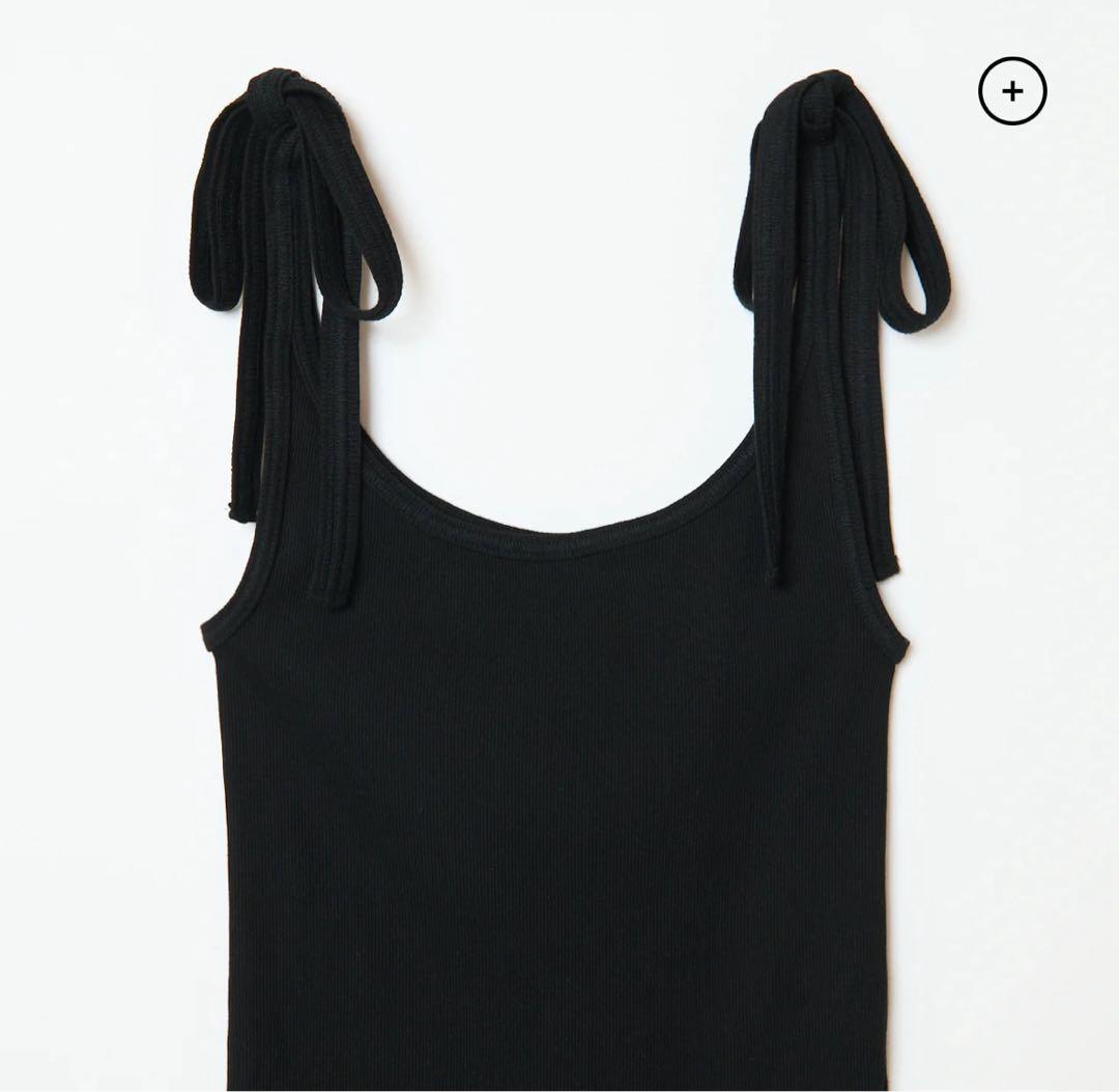 トップス SHISHIKUI RIBBON CAMI / BLACK