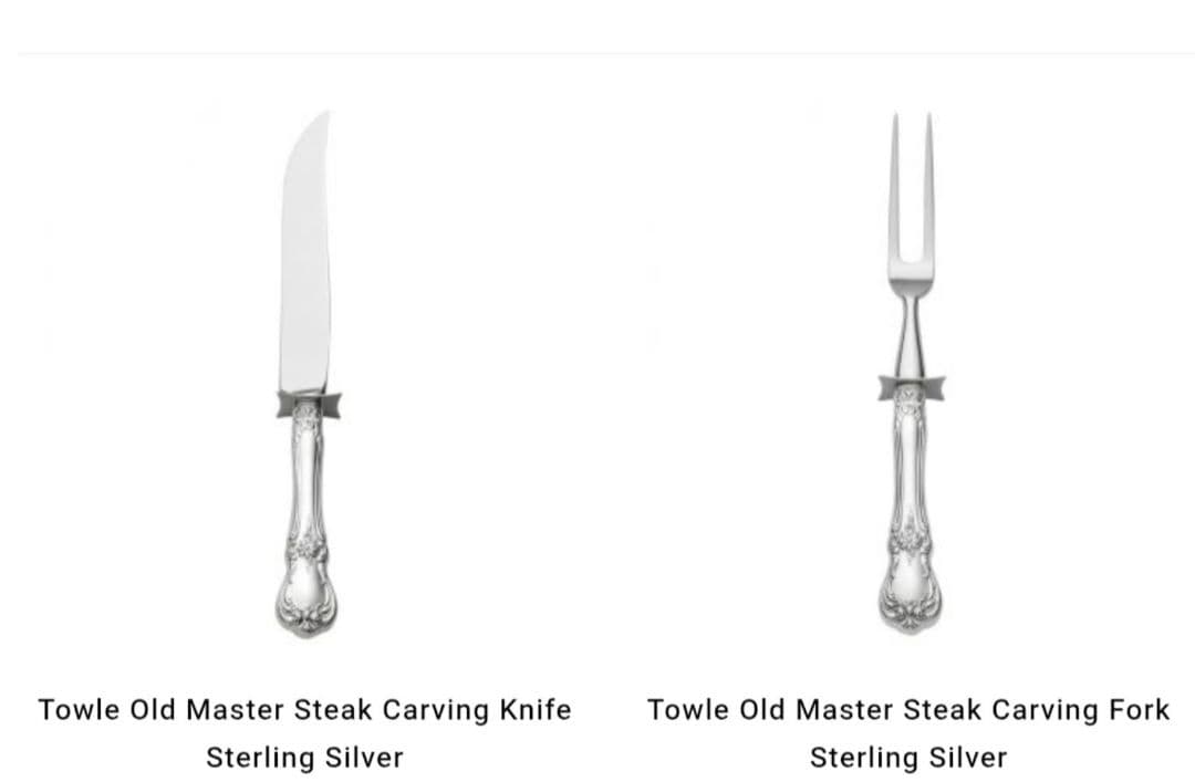 【純銀ハンドル】 カービングナイフ&フォーク