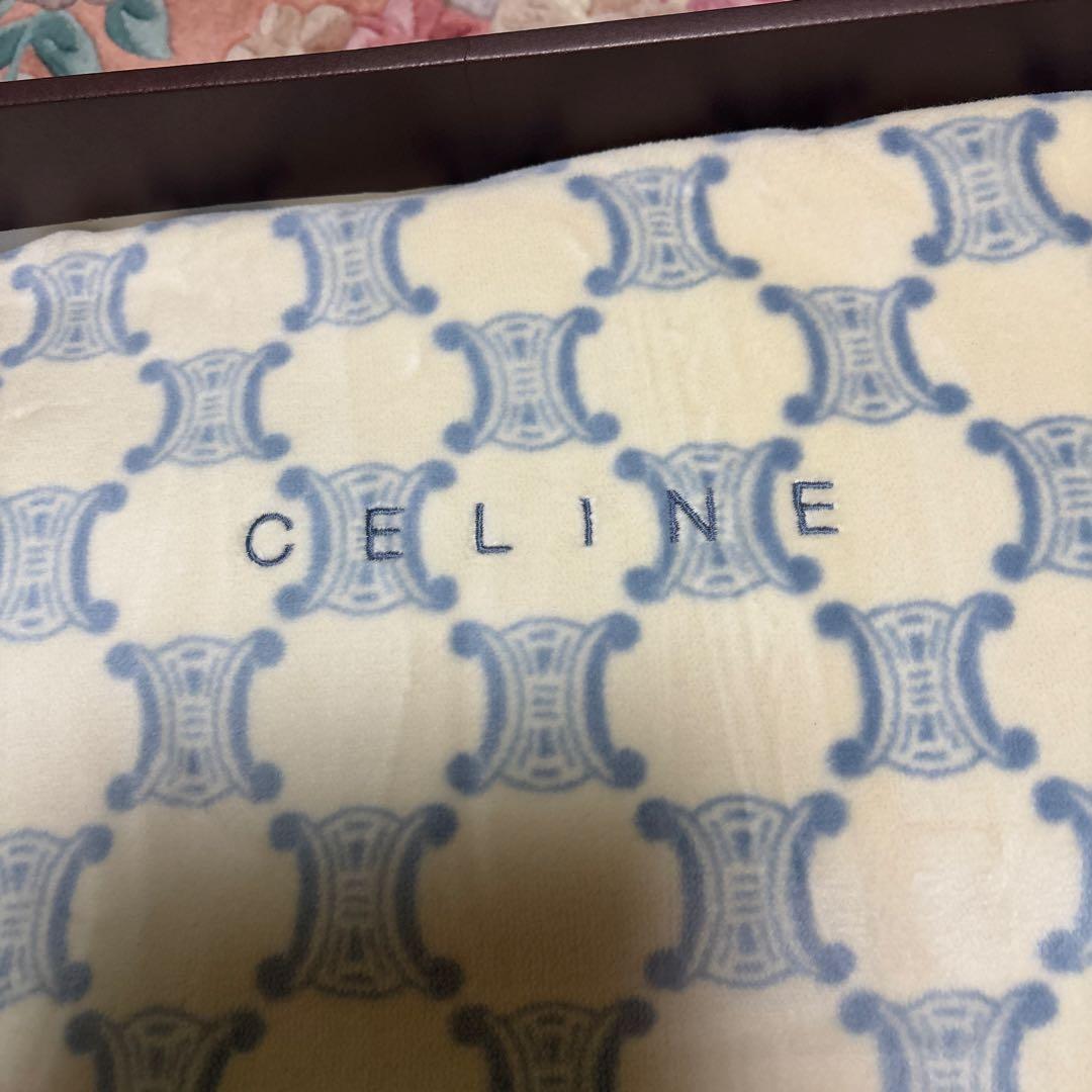 CELINE 青と白のシングル毛布140✖️200綿毛布