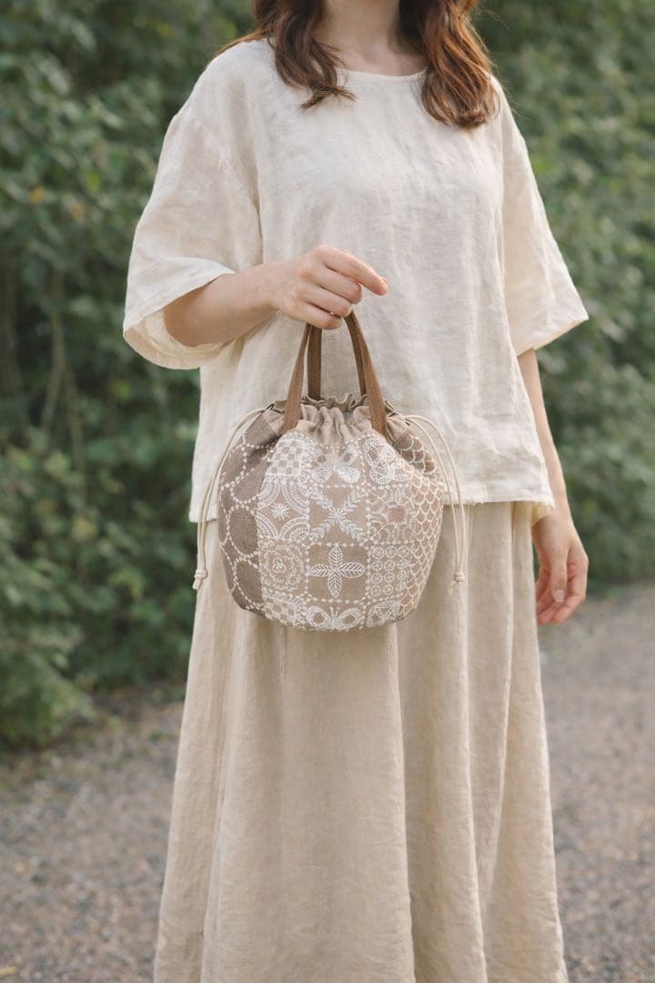 ミナペルホネン ハンドメイド 巾着バッグ ショルダーバッグ バッグ ポーチ