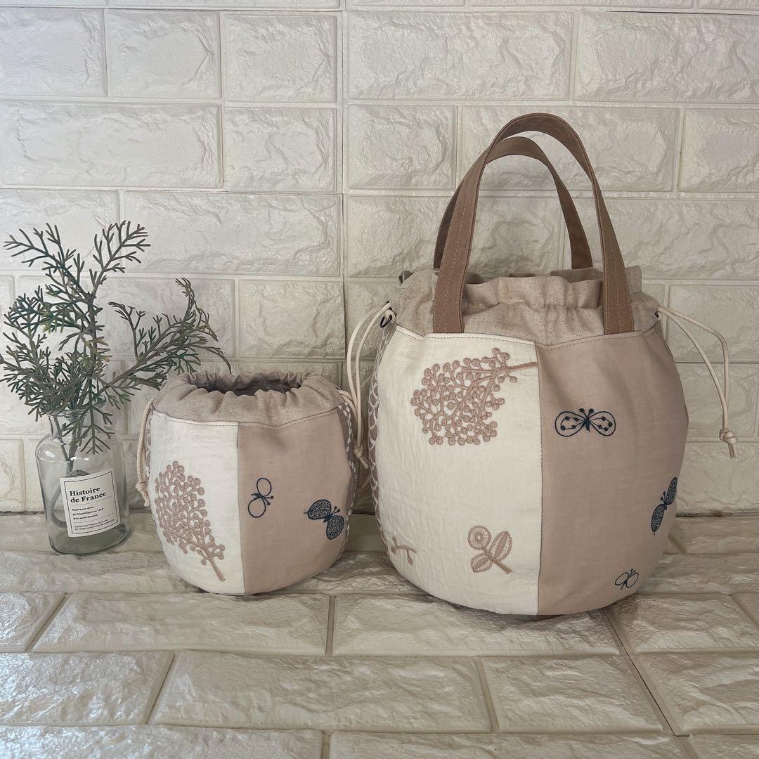 ミナペルホネン ハンドメイド 巾着バッグ ショルダーバッグ バッグ ポーチ