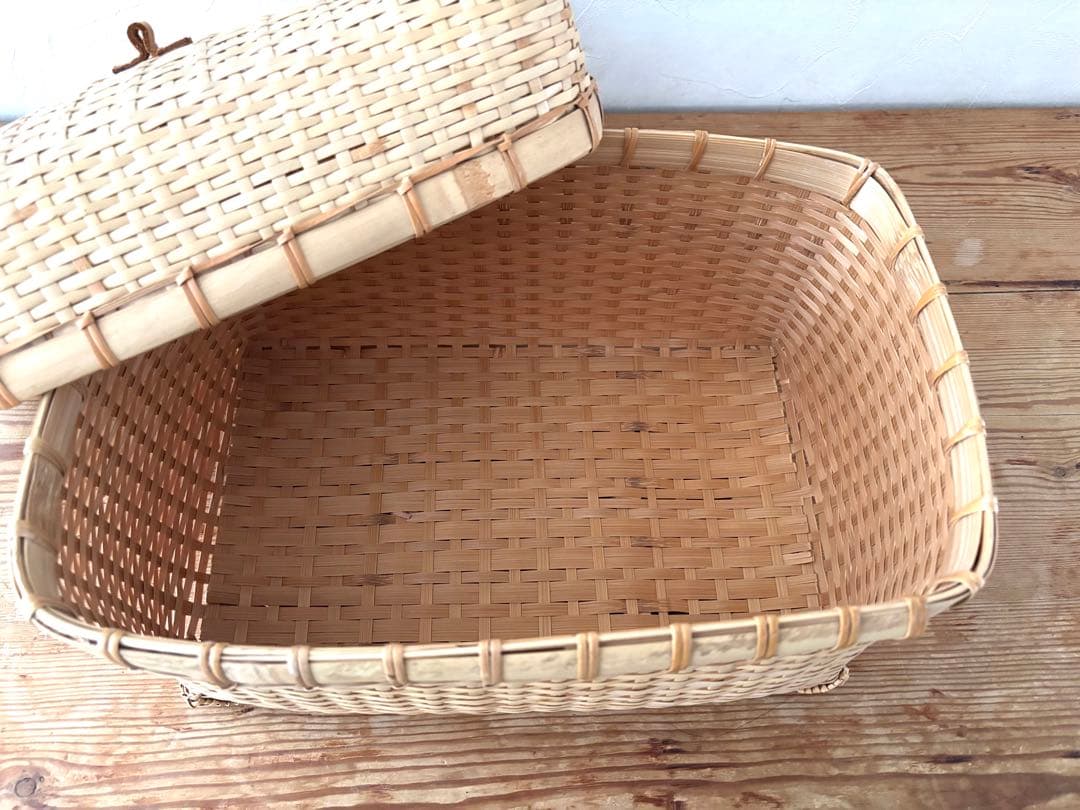 蓋付きバスケット　かご　つづら　行李　こおり　小