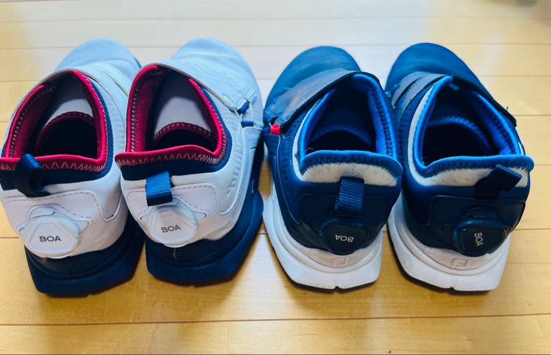 FJ ゴルフシューズ BOAシステム ホワイト/ネイビー25.5cmの2足セット