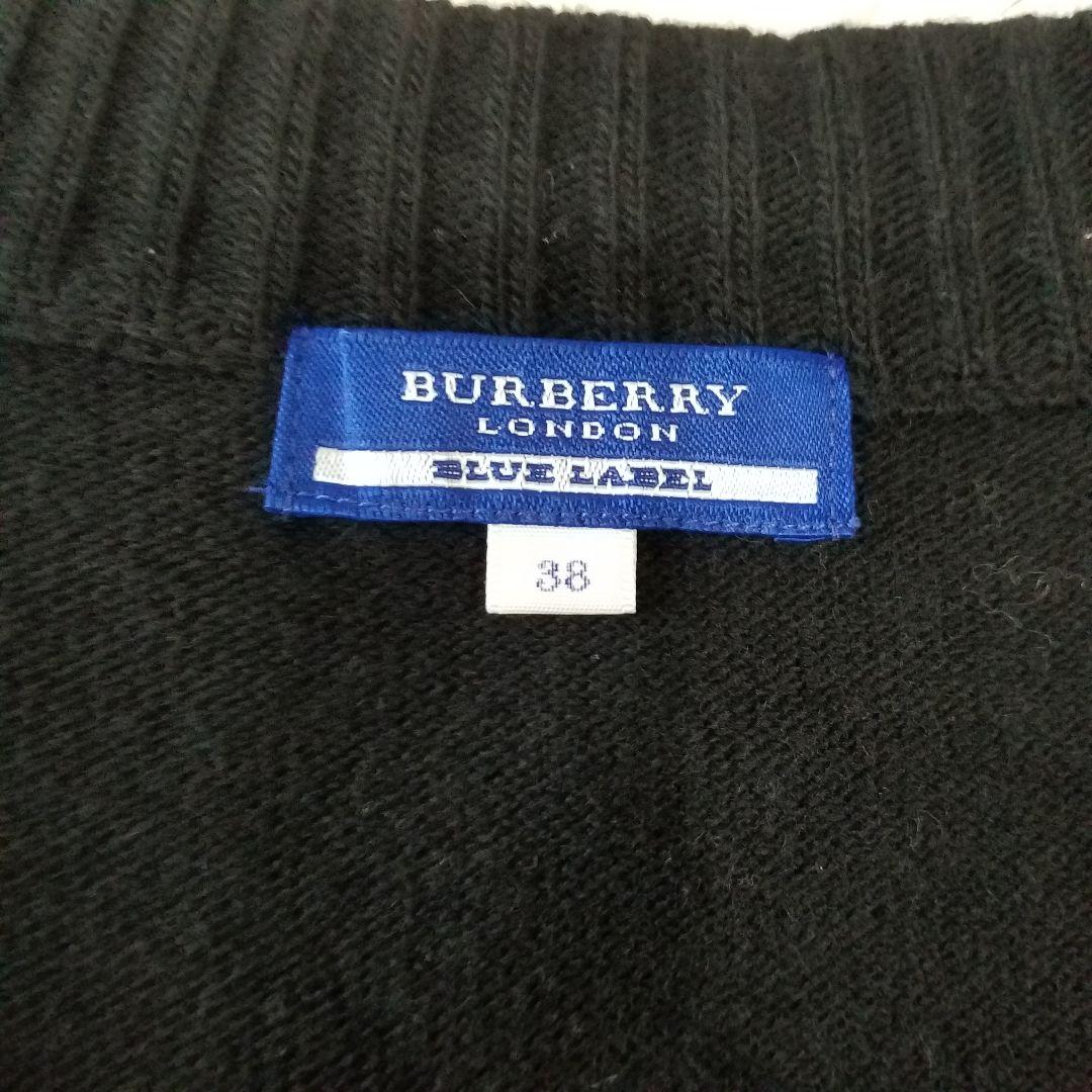 美品✨バーバリーブルーレーベル カシミヤ混ニットワンピース アーガイル柄 M