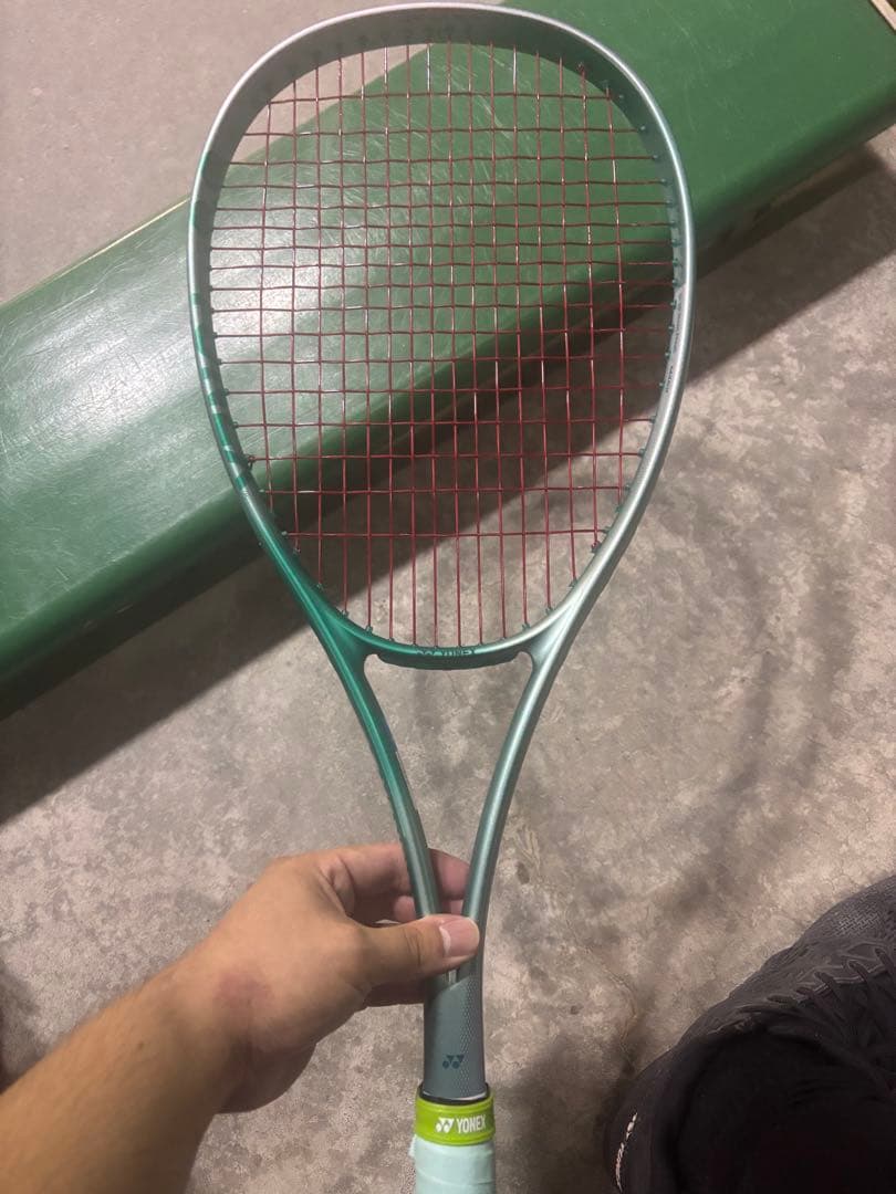 テニスラケット(軟式用) 緑色 エアロダイナミック