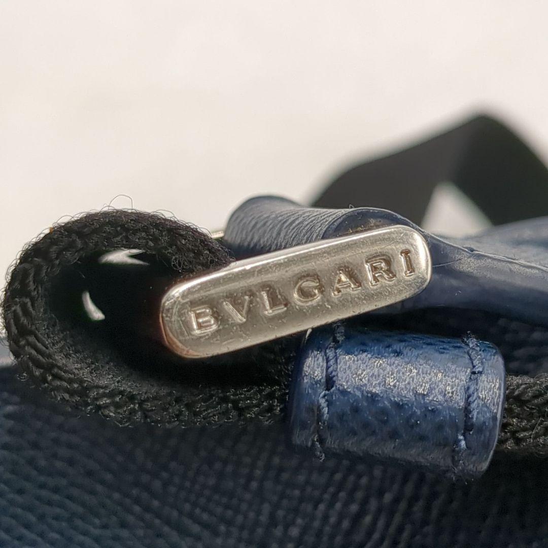 美品 ブルガリ ブルガリマン ショルダー バッグ メッセンジャー ネイビー