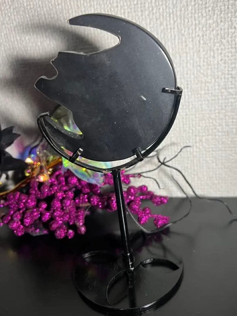 天然石　シルバーオブシディアン　置物　ペガサス　台座付き