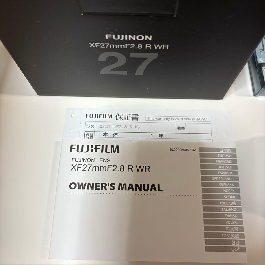 【保証あり】FUJIFILM FUJINON XF27mmF2.8 R WR