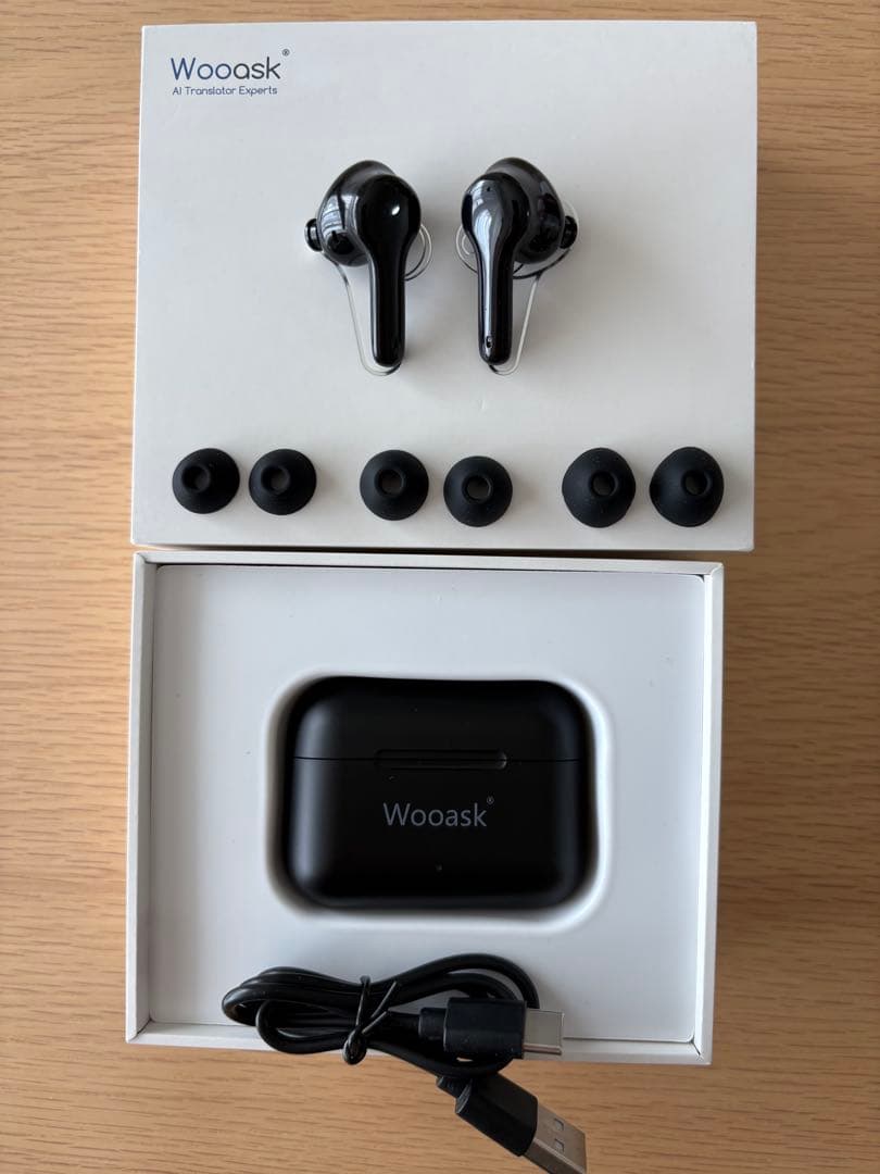AI翻訳機 通訳機 ワイヤレスイヤホンタイ Woosak M6 Plus