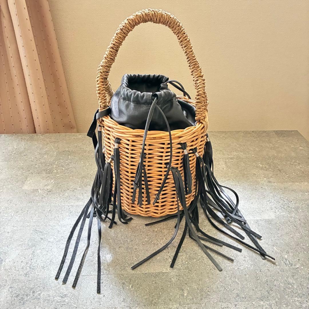 LUDLOW フリンジ付きかごバッグ
