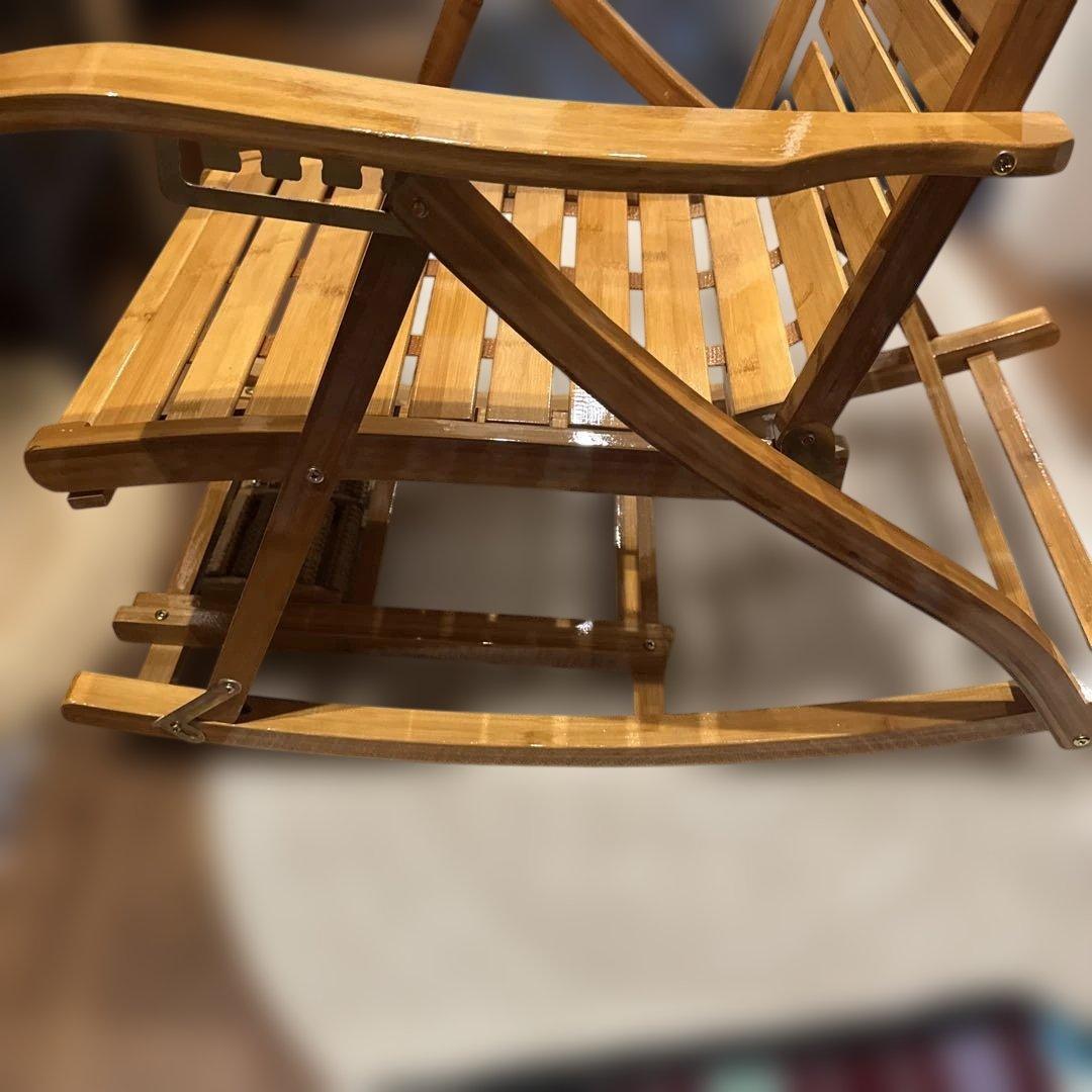 竹製ロッキングチェア ラウンジチェア